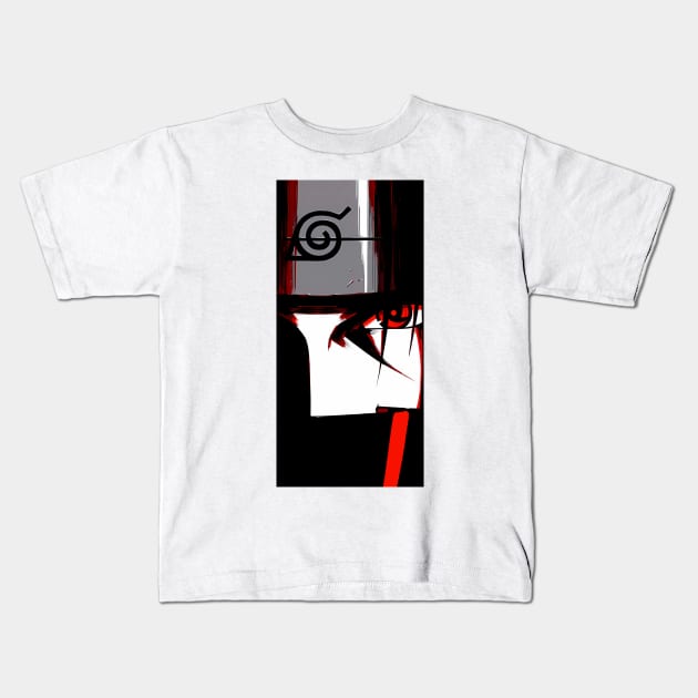 Anime face Kids T-Shirt by Kalpataru